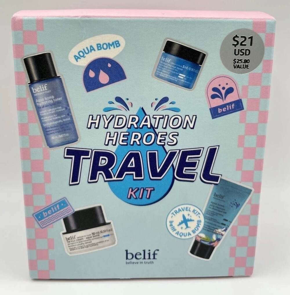 belif Hydration Heroes Travel Kit 4-Piece Skincare Set